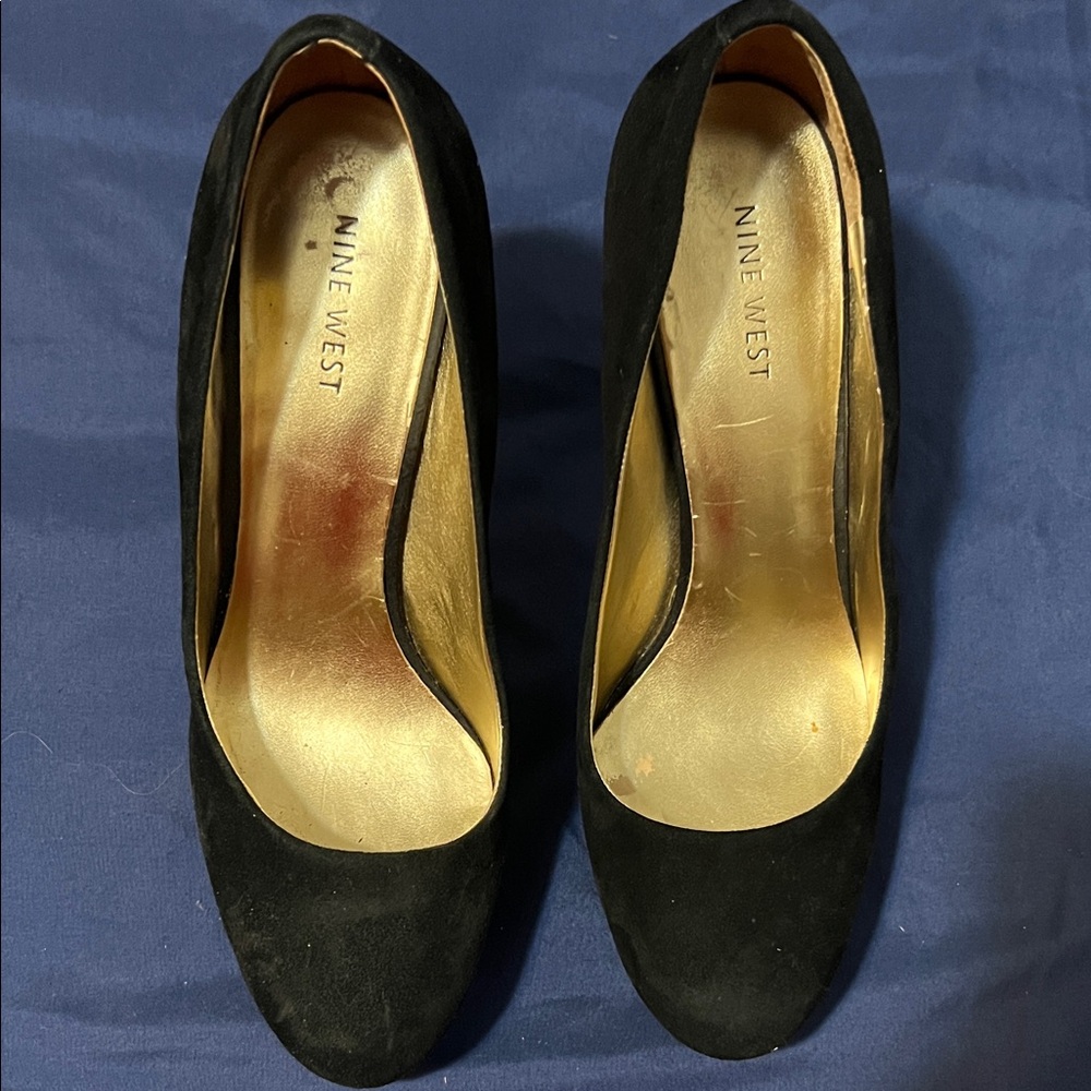 Nine West Black Suede Heels